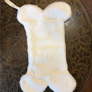 White plush pet Christmas stocking